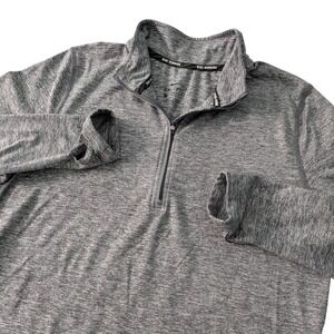 Nike Dri-FIT Running 1/4 Zip Pullover Women's M Gray Heather Thumbholes LS